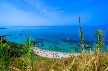 Spiaggia Michelino at Parghelia - Paradise white beach in Calabria at beautiful coast - close to  Tropea - travel destination in Italy clipart