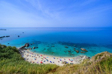 Parghelia 'daki Spiaggia Michelino - İtalya' da Tropea 'ya yakın Calabria' da cennet gibi beyaz plajlar