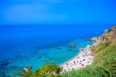 Spiaggia Michelino at Parghelia - Paradise white beach in Calabria at beautiful coast - close to  Tropea - travel destination in Italy clipart