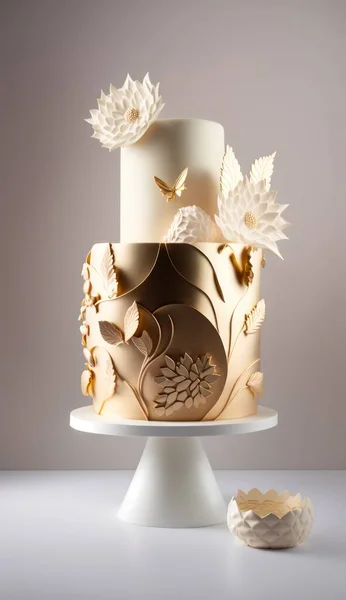Pastel Boda Elegante Moderno Diseño Delicado Elegante — Foto de Stock