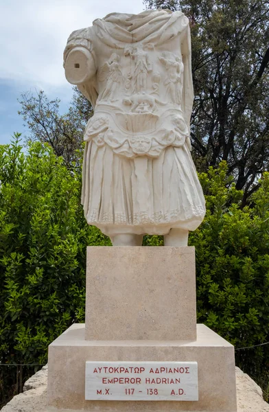 Atenas Grécia Maio 2023 Busto Mármore Imperador Romano Adriano Antiga — Fotografia de Stock