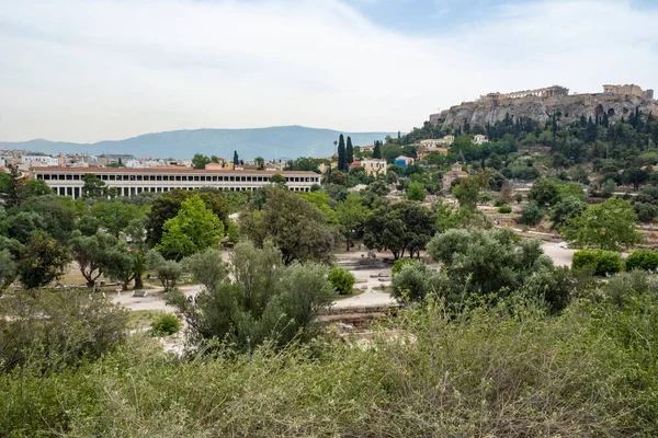 Widok Muzeum Starożytnej Agory Akropol Aten Grecja — Zdjęcie stockowe