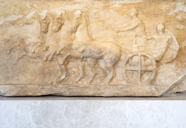 Ateny Grecja Maja 2023 Wnętrze Muzeum Akropolu Oryginalnymi Rzeźbami Marmuru — Zdjęcie stockowe