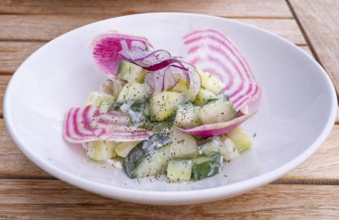 Colorful Cucumber Salad with Dill Dressing