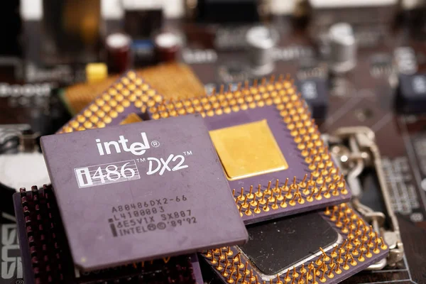Bangkok Thailandia Maggio 2023 Cpu Intel I486 Dx2 Vecchi Microprocessori — Foto Stock