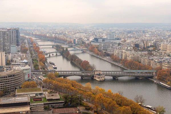 Photographie Montrant Vue Sur Tour Eiffel Paris Prise Depuis Pont — Photo
