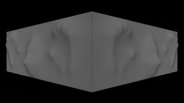 Animation Mesh Pour Spectacle Texture Grille Tête Mains Humaines — Video