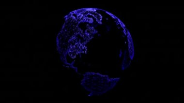 Nokta dokusuyla Dünya 'yı canlandırdı. Dijital dünya. Noktalı 3D Dünya Canlandırması.