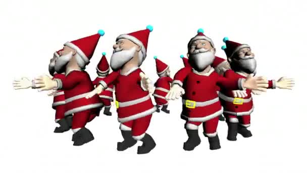 Animierte Weihnachtsmänner Frohe Weihnachten Frohe Weihnachten Weihnachtsmann Tanzt Weihnachtsmann Weihnachten — Stockvideo