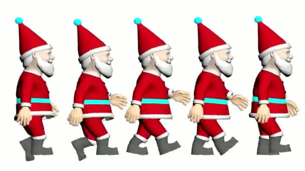 Animación Dibujos Animados Navidad Santa Navidad Animada Feliz Paseo Navidad — Vídeos de Stock