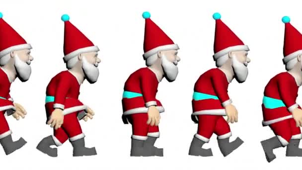 Animasi Kartun Natal Animated Santa Xmas Selamat Natal Berjalan Selamat — Stok Video