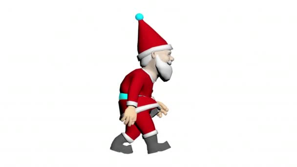 Noel Çizgi Filmi Animasyonu Animasyon Santa Xmas Mutlu Noel Yürüyüşleri — Stok video
