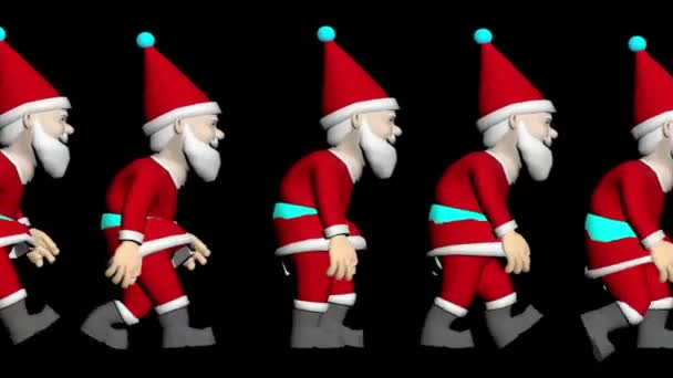 Julen Tecknad Animation Animerade Jultomten God Jul Promenad God Jul — Stockvideo