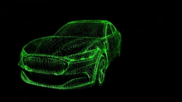 Αυτοκίνητο Από Κουκκίδες Σποτ Αυτοκινήτου Animation Βίντεο Loop Vfx Grid — Αρχείο Βίντεο