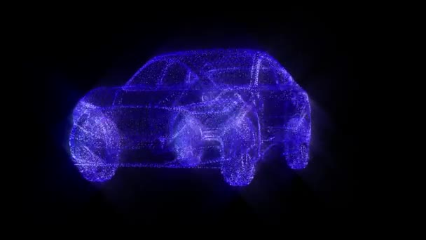 Машина Трьох Точок Автомобільні Крапки Анімація Відео Петлі Vfx Сітка — стокове відео