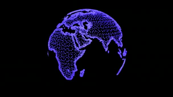 Terre Animée Avec Texture Des Points Monde Numérique Terre Animée — Video
