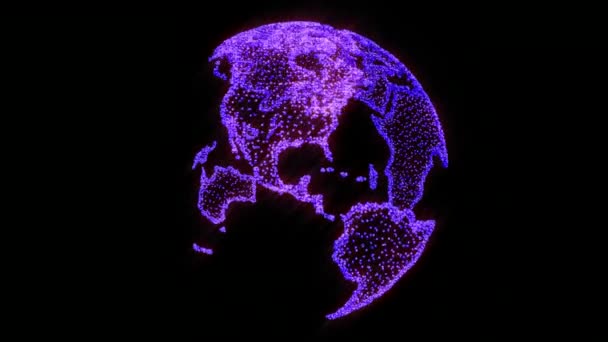 Animierte Erde Mit Der Punktetextur Die Digitale Welt Animierte Erde — Stockvideo