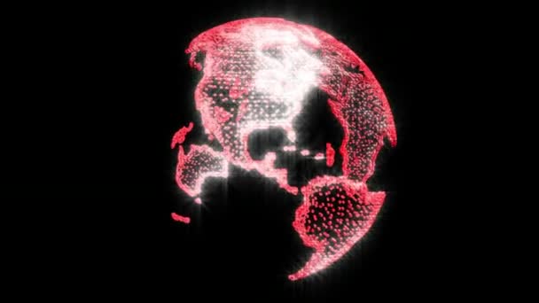 Animovaná Země Tečkami Textury Digitální Svět Animovaná Země Tečkami — Stock video