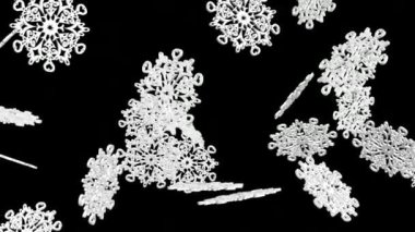 Animasyon kar taneleri. Üç boyutlu animasyon. Noel animasyonu. Kar yağışıName.
