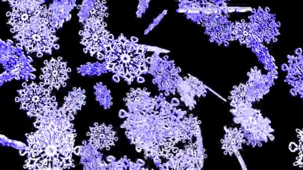 Geanimeerde Sneeuwvlokken Animatie Kerstanimatie Sneeuw — Stockvideo