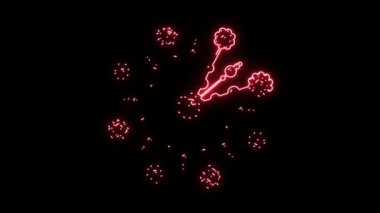 Canlandırılmış neon kar taneleri. Üç boyutlu neon renkli animasyon. Noel neon animasyonu. Neon kar. Animasyon neon Noel Baba. Neon Noel Baba.