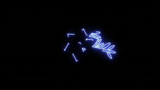 Animowane Neonowe Płatki Śniegu Kolorowa Animacja Neonów Świąteczna Animacja Neonów — Wideo stockowe