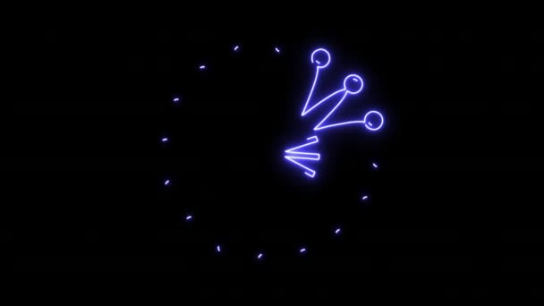 Animované Neonové Sněhové Vločky Neonová Animace Barev Vánoční Neonová Animace — Stock video