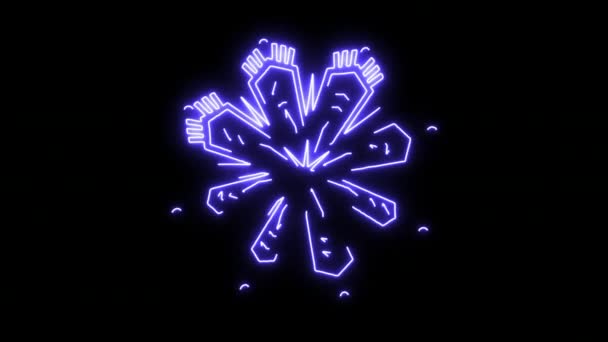 Fiocchi Neve Neon Animati Animazione Neon Colori Animazione Neon Natale — Video Stock