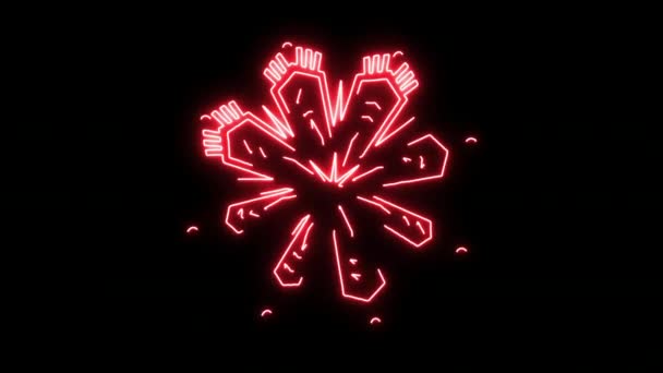 Canlandırılmış Neon Kar Taneleri Boyutlu Neon Renkli Animasyon Noel Neon — Stok video