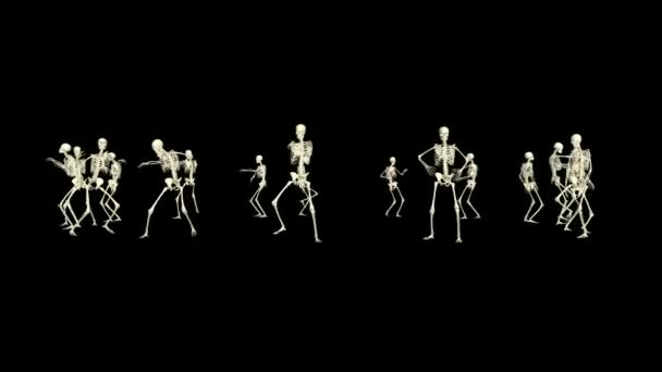 Halloween Dance Skeletons Funny Dance Animation Halloween Dancing Skeletons — Stock Video
