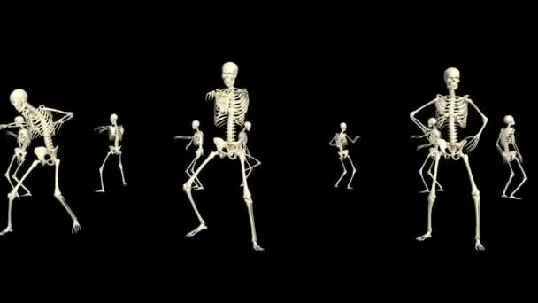 万圣节3D舞蹈 3D骷髅有趣的舞蹈动画 万圣节舞蹈骷髅3D — 图库视频影像
