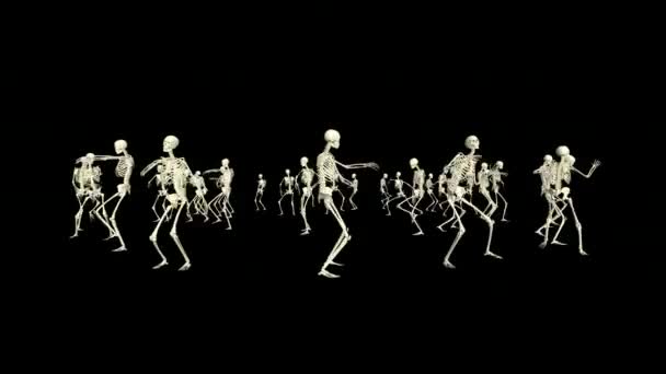 万圣节3D舞蹈 3D骷髅有趣的舞蹈动画 万圣节舞蹈骷髅3D — 图库视频影像