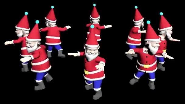 Mikulás Animált Boldog Karácsonyi Táncot Boldog Karácsonyi Animációt Karácsonyi Santa — Stock videók