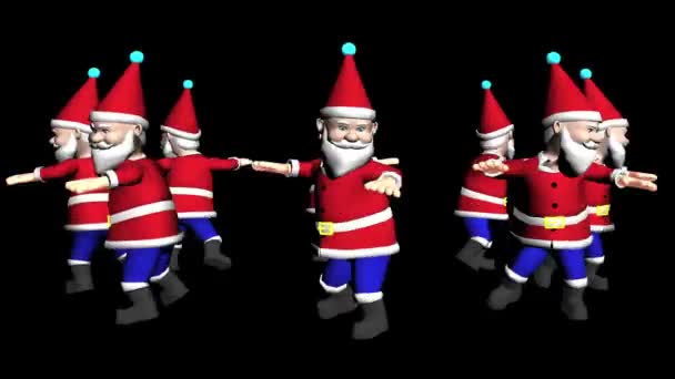 Kerstman Geanimeerd Vrolijk Kerstbal Vrolijk Kerstfeest Kerstfeest Kerstfeest Dansen — Stockvideo