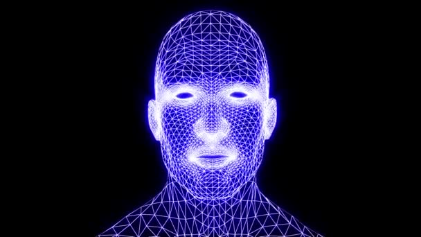 会说话的网眼头说话的头与网格纹理 动听的网格头 — 图库视频影像