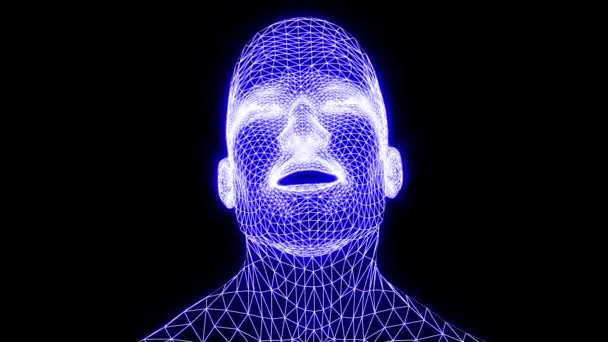 Голова Розмовляє Сіткою Голова Текстурою Сітки Анімовані Головою Сітки Розмовляють — стокове відео