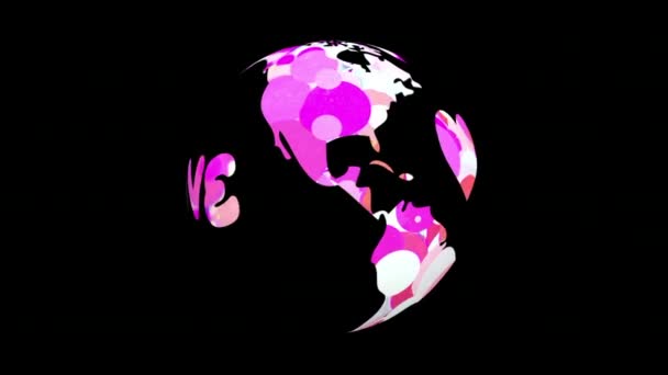 Днем Святого Валентина Анимация Земля Сердце Чудесный Подарок — стоковое видео