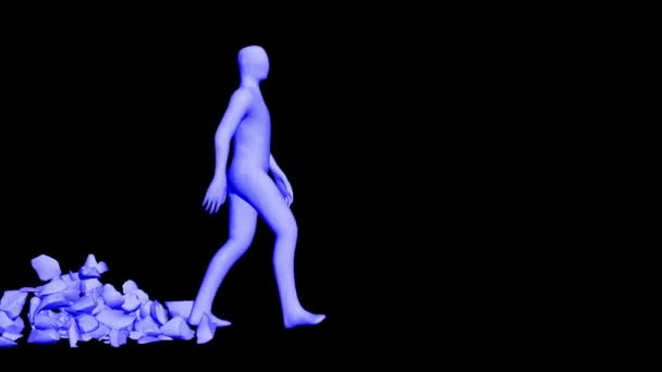 Trasformazione Uomo Pietra Vero Animato Dal Vivo — Video Stock