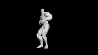Vücut geliştirme dansı. Büyük kas dansları yapan vücut geliştirici. Büyük kaslı bir adam dans ediyor.. 