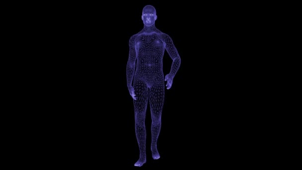 Hombres Caminantes Parlantes Animación Textura Malla Textura Mística Rejilla Los — Vídeos de Stock