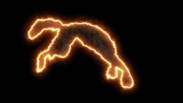 Běžící Vlk Ohni Běžící Ohnivý Vlkodlak Mystický Oheň Animovaný Útočící — Stock video