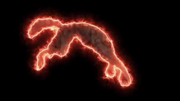Біжить Вовк Вогні Біг Вогненний Вовк Містичний Вогонь Анімовані Атакуючі — стокове відео