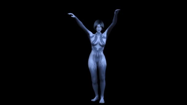 Halo Cortana Animacja Halo Gry Cortana Taniec Gry Wideo Gry — Wideo stockowe