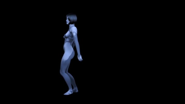 Halo Cortana Animación Halo Juego Baile Cortana Videojuego — Vídeos de Stock
