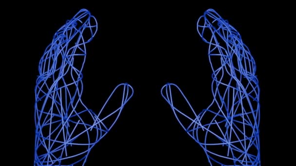 Animated Hands Construction Using Animated Splines Spline Animation — Stock Video