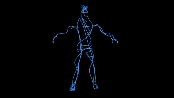 Animated Άνδρες Κατασκευή Χρησιμοποιώντας Κινούμενα Splines Κινούμενα Σχέδια — Αρχείο Βίντεο