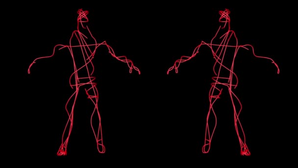 Animated Άνδρες Κατασκευή Χρησιμοποιώντας Κινούμενα Splines Κινούμενα Σχέδια — Αρχείο Βίντεο