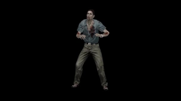 Die Zombie Attacke Angriff Aggressiver Zombies Realistische Animation — Stockvideo