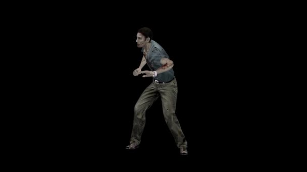 ゾンビ攻撃 攻撃的なゾンビの攻撃 リアルな3Dアニメーション — ストック動画