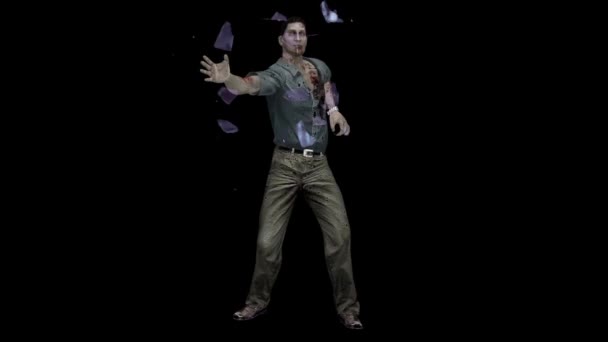 Zombie Breekt Het Glas Aanval Van Agressieve Zombies Realistische Animatie — Stockvideo